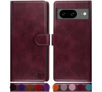 SUANPOT for Google Pixel 8 5G case with [Credit Card Holder][RFID Blocking],PU Leather Flip Book Protective Cover Women Men for Pixel 8 Phone case Wine Red