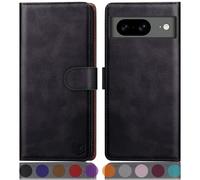 SUANPOT for Google Pixel 8 5G case with [Credit Card Holder][RFID Blocking],PU Leather Flip Book Protective Cover Women Men for Pixel 8 Phone case Black