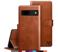 SUANPOT for Google Pixel 8A case with [Credit Card Holder][RFID Blocking],PU Leather Flip Book Protective Cover Women Men for Pixel 8A Phone case Light Brown