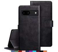 SUANPOT for Google Pixel 8A case with [Credit Card Holder][RFID Blocking],PU Leather Flip Book Protective Cover Women Men for Pixel 8A Phone case Black