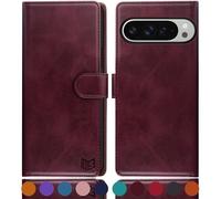 SUANPOT for Google Pixel 9 Pro XL 6.8" 5G case with [Credit Card Holder][RFID Blocking],PU Leather Flip Book Protective Cover Women Men for Pixel 9 Pro XL Phone case Wine Red