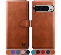 SUANPOT for Google Pixel 9 Pro XL 6.8" 5G case with [Credit Card Holder][RFID Blocking],PU Leather Flip Book Protective Cover Women Men for Pixel 9 Pro XL Phone case Light Brown