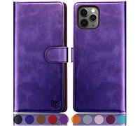 SUANPOT for iPhone 11 Pro Max 6.5" case with [Credit Card Holder][RFID Blocking],PU Leather Flip Book Protective Cover Women Men for apple 11 Pro Max Phone case Purple