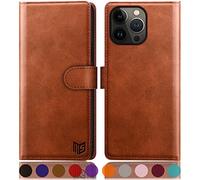 SUANPOT for iPhone 14 Pro Max 6.7 inch Leather Wallet case with RFID Blocking Credit Card Holder, Flip Folio Book Phone case Shockproof Cover Pocket for Women Men for Apple 14 ProMax case Light Brown