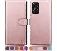 SUANPOT for Samsung Galaxy A53 5G case with [Credit Card Holder][RFID Blocking],PU Leather Flip Book Protective Cover Women Men for Samsung A53 5G Phone case Rose Gold