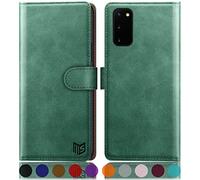 SUANPOT for Samsung Galaxy S20 case with [Credit Card Holder][RFID Blocking],PU Leather Flip Book Protective Cover Women Men for Samsung S20 Phone case Sea Green