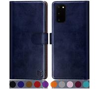 SUANPOT for Samsung Galaxy S20 case with [Credit Card Holder][RFID Blocking],PU Leather Flip Book Protective Cover Women Men for Samsung S20 Phone case Blue