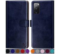 SUANPOT for Samsung Galaxy S20 FE case with [Credit Card Holder][RFID Blocking],PU Leather Flip Book Protective Cover Women Men for Samsung S20 FE Phone case Blue