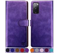 SUANPOT for Samsung Galaxy S20 FE case with [Credit Card Holder][RFID Blocking],PU Leather Flip Book Protective Cover Women Men for Samsung S20 FE Phone case Purple