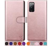SUANPOT for Samsung Galaxy S20 FE case with [Credit Card Holder][RFID Blocking],PU Leather Flip Book Protective Cover Women Men for Samsung S20 FE Phone case Rose Gold