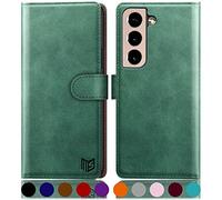 SUANPOT for Samsung Galaxy S22 Plus 5G case with [Credit Card Holder][RFID Blocking],PU Leather Flip Book Protective Cover Women Men for Samsung S22+ Phone case Sea Green
