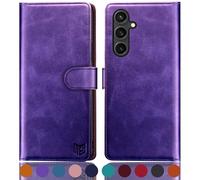 SUANPOT for Samsung Galaxy S23 FE 5G case with [Credit Card Holder][RFID Blocking],PU Leather Flip Book Protective Cover Women Men for Samsung S23 FE Phone case Dark Purple