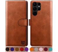 SUANPOT for Samsung Galaxy S23 Ultra case with [Credit Card Holder][RFID Blocking],PU Leather Flip Book Protective Cover Women Men for Samsung Galaxy S23Ultra Phone case Light Brown