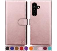 SUANPOT for Samsung Galaxy S24 5G case with [Credit Card Holder][RFID Blocking],PU Leather Flip Book Protective Cover Women Men for Samsung S24 Phone case Rose Gold