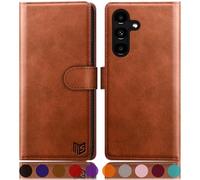 SUANPOT for Samsung Galaxy S24+/S24 Plus case with [Credit Card Holder][RFID Blocking],PU Leather Flip Book Protective Cover Women Men for Samsung S24 Plus Phone case Light Brown