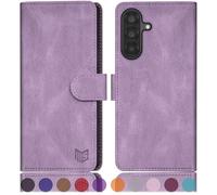 SUANPOT RFID Protection for Samsung Galaxy A56 Case PU Leather Mobile Phone Case Leather Flip Case Card Slot Flip Cover for Samsung A56 Mobile Phone Case Leather Wallet Phone Case Lilac Purple