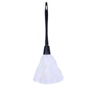 SuanQ 1pc Fashion Turkey Feather Duster with Black Plastic Handle Cleaning Tool(white) 35cm