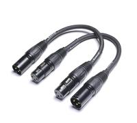 Suanqi XLR Cable 3-Pin Male to Female XLR Cable Adapter - Professional Balanced Audio Connector for Microphones, Mixers, and Studio Equipment - Durable Metal Construction 6in/2pack