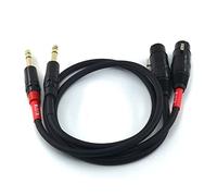 Suanqi XLR to 1/4 TRS Stereo Adapter, 6.35mm Dual Channel to 3-pin XLR (Female), XLR to 1/4 Stereo Balanced Microphone Stereo Unbalanced Audio Converter AdapterCable (6FT)