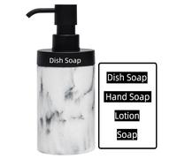 Suanti Bathroom Marble Soap Dispenser Set-Marble Wide Open, (White)