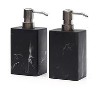 Suanti Soap Dispenser 2 Pack, 15 Oz Soap Dispenser with Brushed Nickel Pump.Refillable Hand Soap Dispenser for Bathroom Countertop & Kitchen Home Decor-Black