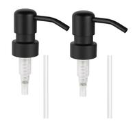Suanti Stainless Steel Black Soap Dispenser Pump,28MM Soap Pump Replacement for Sanitizer, Lotion, Shampoo, Conditioner (2 Pack)