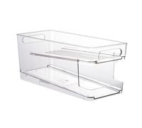 Suanzua 2-Layer Refrigerator Can Organizer - Automatic Rolling Beverage Storage Box for Soda, Beer, Fridge Organizer