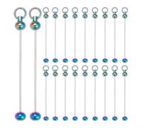 Suanzua 20 Pieces Key Chains Bulk Keychain Beaded Keychains for Jewelry Making Accessories DIY Beaded Keychain Supplies