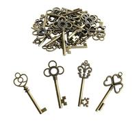 Suanzua 40 Pcs Vintage Skeleton Flying Keys Charms Pendants, Large Metal Antique Keys with Dragonfly for DIY Jewelry