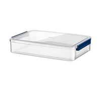 Suanzua A4 Transparent Storage Box Portable Plastic Document Stationery Jewelry Storage Case School Home Office Supplies Blue