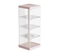 Suanzua Desktop Storages Box, Stack Chest Storages Drawer Boxs, Multi Compartment Desktop Layer, Plasticc Drawers Perfect Pink