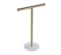 Suanzua T-Shape Hand Towel Stand with Marble Base for Bathroom Countertop Tissue Rack Holder Kitchen Towel Hanger