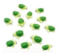 Suartus Mini Green Turtle - 30Pcs Resin Miniature Sea Turtle Figurines Tortoise Turtle Miniature Figurines Ocean Animals Statue for Fairy Garden Dollhouse Micro Landscape Decor Ornament