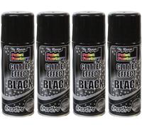 suas_international 4 x 200 ml the rapide paint factory glitter effect black creative glitter spray