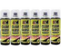 suas_international 6 X 250ml CAN ALL PURPOSE CLEAR GLOSS VARNISH SPRAY QUICK & EASY INDOOR OUTDOOR USE IDEAL FOR INTERIOR AND EXTERIOR NO CFC.s