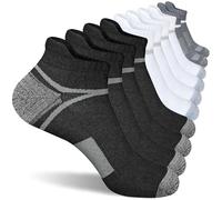 suaskk Mens Ankle Socks Anti-Blister Cushioned Athletic Running Socks with Arch Support 5 Pairs, Mix of Colors 5 Pairs, 9-12