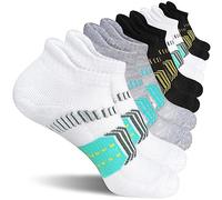 suaskk Womens Athletic Cushioned Anti-Blister Comfort Running Ankle Socks 5 Pairs, 6 Pairs Dark Grey, 9-11