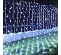SUAVER 192LED Christmas Net Lights, Battery Operated Net String Lights Waterproof Mesh Curtain Lights 8 Modes Fairy Light for Christmas Tree Bush Garden Backyard Décor (White, 3x2m)