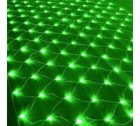 SUAVER 192LED Christmas Net Lights, Battery Operated Net String Lights Waterproof Mesh Curtain Lights 8 Modes Fairy Light for Christmas Tree Bush Garden Backyard Décor (Green, 3x2m)