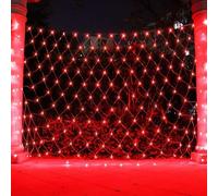 SUAVER 192LED Christmas Net Lights, Battery Operated Net String Lights Waterproof Mesh Curtain Lights 8 Modes Fairy Light for Christmas Tree Bush Garden Backyard Décor (Red, 3x2m)