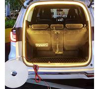 SUAVER Car LED Strip Light for Trunk, Silicone Waterproof Trunk Ambient Lighting Neon Light Strip Embedded,Flexible Cutting Universal Auto Interior Lights (Warm white, 4m)