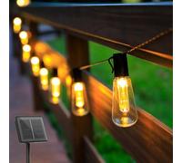 SUAVER Solar Bulb String Light, Solar Festoon Lights Outdoor LED Shatterproof Bulbs,Waterproof Outdoor Lights Hanging Garden Decor Light for Gazebo Patio Party Wedding Decor (5m 20bulbs)