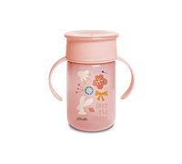 Suavinex 401196 Baby Training Cup with Handles and Anti-Drip System, 12 Months, Forest Colour Pink, 340 ml, 121 g
