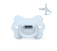 Suavinex, All Silicone Dummy for Newborns 0-6 Months and Newborn with Symmetrical Nipple SX Pro, Reversible, Super Soft and Soft, Ideal for Sleeping, Butterfly, Ballad Blue