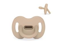 Suavinex, All Silicone Dummy for Newborns 0/6 Months and Newborn with Symmetrical Pacifier SX Pro Reversible Super Soft and Soft Ideal for Sleeping, Irish Cream