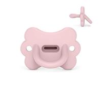 Suavinex, All Silicone Dummy for Newborns 0/6 Months and Newborn with Symmetrical Pacifier SX Pro Reversible Super Soft and Flexible Ideal for Sleeping, Butterfly, Rosewater