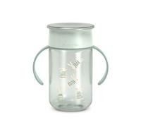 Suavinex, Baby Learning Cup, 360 Cup with Anti-Spill and Anti-Drip System, Magic Cup with Handles and Lid, Dishwasher and Microwave Safe, 340 ml, Training Cup for Babies +12 Months, Green