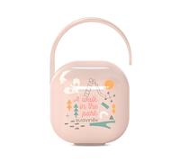 Suavinex, Baby Pacifier Holder, for Carrying 2 Pacifiers, Pacifier Holder Box, Pacifier Case, with Flexible Handle for Hanging from Bag, Trolley or Cot, 0 Months, Walk Nude