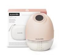 Suavinex, Breast Milk Pump, Hands-Free Breast Pump, No Cables, No Tubes, with Battery, 3 Modes and 9 Suction Intensities, with Adapters, Case and Brush, LED Display, Tank 180 ml