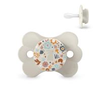 Suavinex, Dummy 0-6 months baby dummy with silicone teat SX Pro, symmetrical, flat and flexible teat, for babies, respects oral cable development, Wonderland Neutral
